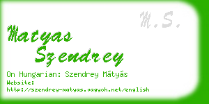 matyas szendrey business card